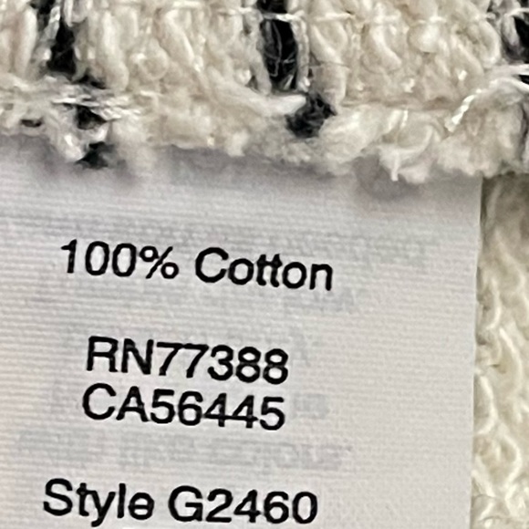 Madewell XS Striped Lace Up Boxy Fit Nautical Vibe Top Soft Terry Cotton Cream - Picture 9 of 9